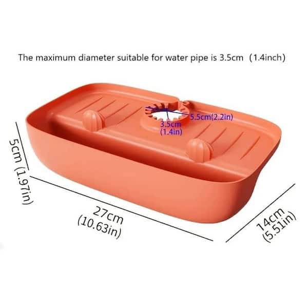 Cubilan Orange Drain Storage Rack For Kitchen Rag And Sponge Brush