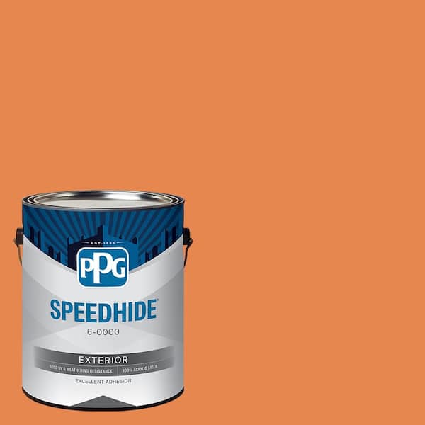 1 gal. PPG1196-7 Orange Poppy Semi-Gloss Exterior Paint