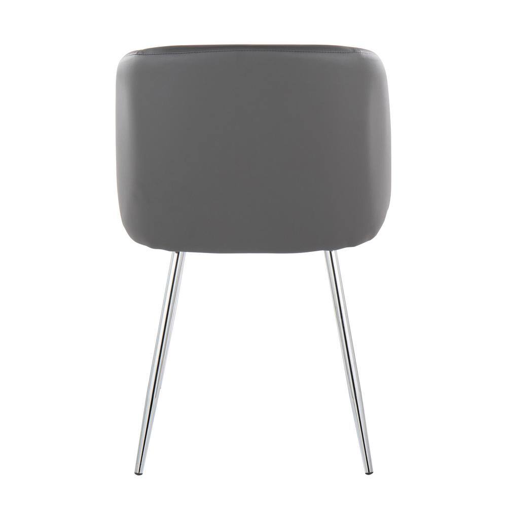 Grey Velvet and Faux Leather Upholstered Arm Chair with Metal Legs