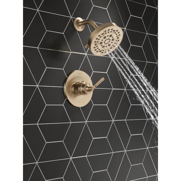 Saylor Gold 1-Handle Wall Mount Shower Trim Kit in Champagne Bronze (Valve Not Included)