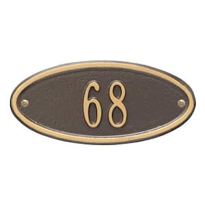 Madison Petite Oval Bronze/Gold Wall 1-Line Address Plaque
