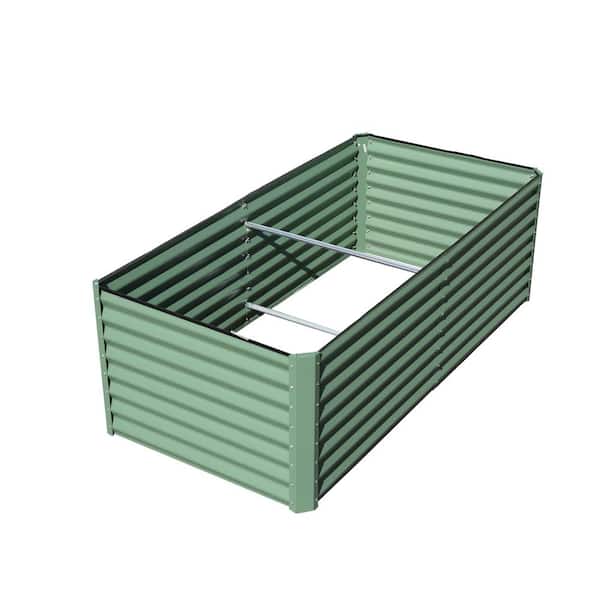 Sudzendf 8x4x2 ft. Green Galvanized Steel Raised Garden Bed Outdoor Planter Box for Gardening Vegetables Fruits Flowers