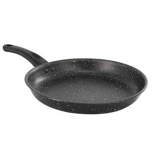 Delhi 11 Inch Round Nonstick Carbon Steel Frying Pan in Black