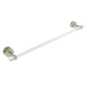 Clearview 30 in. Shower Door Towel Bar with Twisted Accents in Polished Nickel