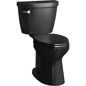 Cimarron 12 in. Rough In 2-Piece 1.6 GPF Single Flush Elongated Toilet in Black Black Seat Not Included