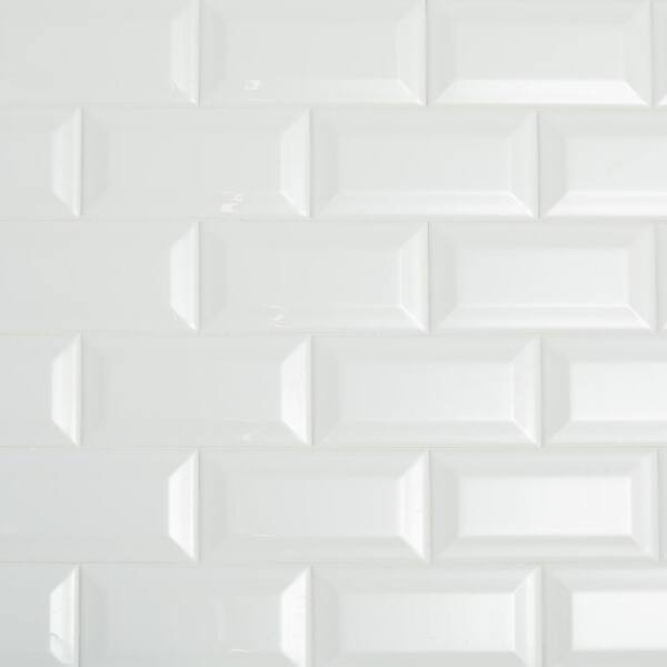 Daltile - Restore Bright White 3 in. x 6 in. Ceramic Bevel Subway Wall Tile (400 sq. ft./Pallet)