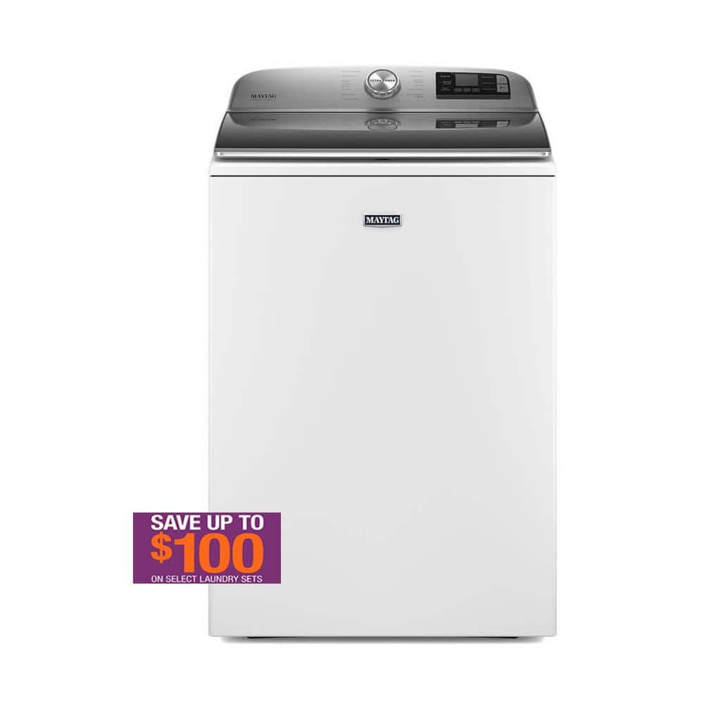 Maytag 5.3 cu. ft. Smart Capable White Top Load Washing Machine with Extra Power, ENERGY STAR