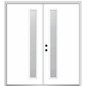 Viola 60 in. x 80 in. Right-Hand Inswing 1-Lite Frosted Glass Primed Fiberglass Prehung Front Door on 4-9/16 in. Frame