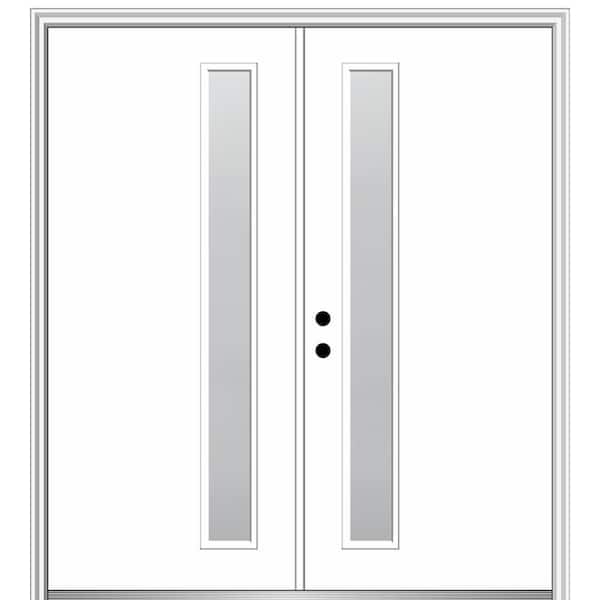 MMI Door Viola 60 in. x 80 in. Right-Hand Inswing 1-Lite Frosted Glass Primed Fiberglass Prehung Front Door on 4-9/16 in. Frame