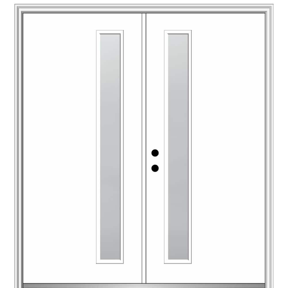 MMI Door Viola 64 in. x 80 in. Right-Hand Inswing 1-Lite Frosted Glass Primed Fiberglass Prehung Front Door on 4-9/16 in. Frame