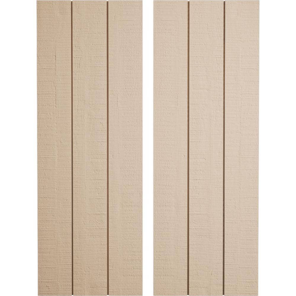 16.5 in. x 28 in. Timberthane Polyurethane 3-Board Joined Rough Cedar Faux Wood Board-n-Batten Shutters, No Batten Pair price history on PriceWatchPro