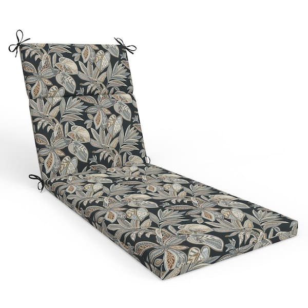 Pillow Perfect Botanical 21 in W x 3 in H Outdoor Piece Split Back Chaise Lounge Cushion 1-Count in Crestwood Rattan