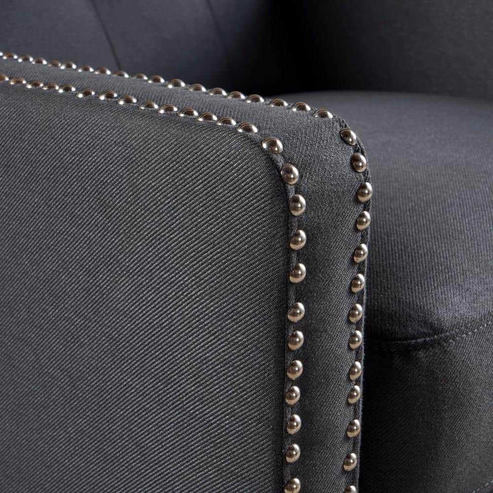 Handcrafted Brown Wood Recliner Accent Chair with Charcoal Finish