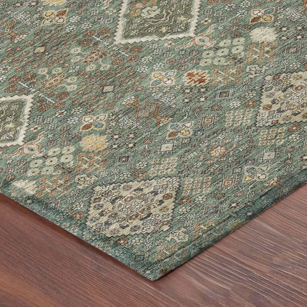 Chantille Machine Washable Indoor/Outdoor Abstract ACN2478 Basil 8 ft. x 10 ft. Area Rug