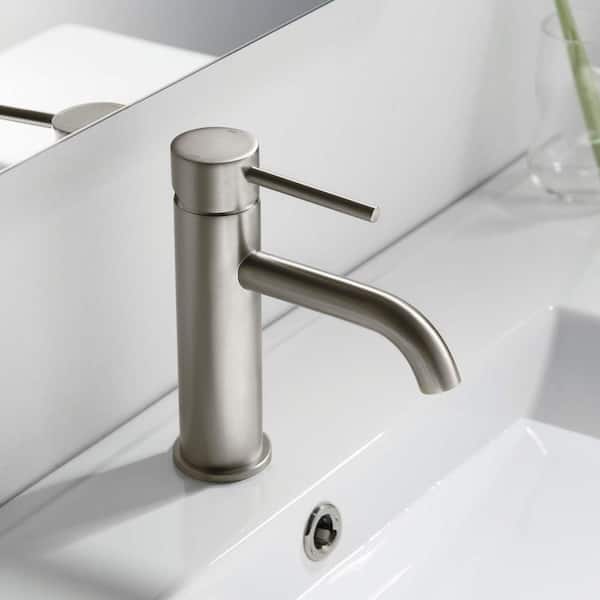 Single Hole Lever Handle 16.5 in. Single Handle Pull Down Kitchen Faucet in Brushed Nickel