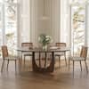Lirago Arch Walnut 42" Round Dining Table for 6