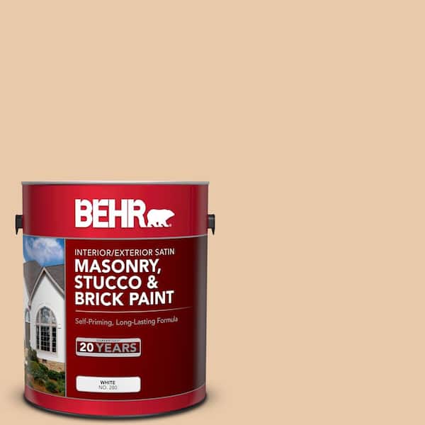 BEHR 1 gal. #S250-2 Almond Biscuit Satin Interior/Exterior Masonry, Stucco and Brick Paint