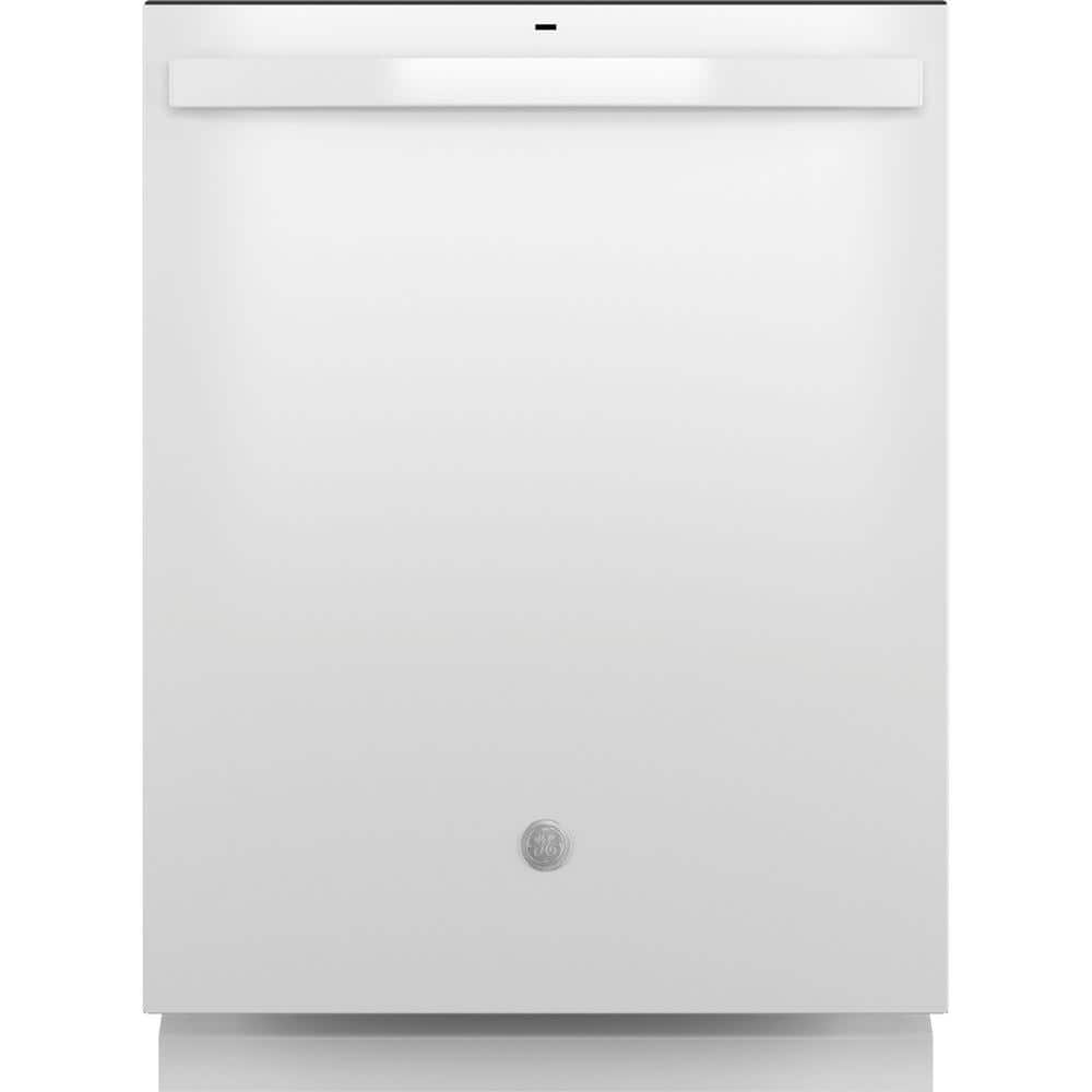 GE 24 in. Top Control Built-In Tall Tub Dishwasher in White with 3rd Rack, Bottle Jets, and 45 dBA