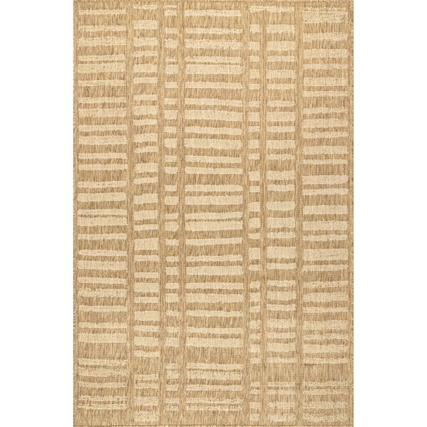 nuLOOM Marin Contemporary Beige 4 ft. x 6 ft. Indoor/Outdoor Patio Area Rug