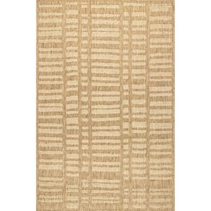 Marin Contemporary Beige 9 ft. 6 in. x 12 ft. Indoor/Outdoor Patio Area Rug