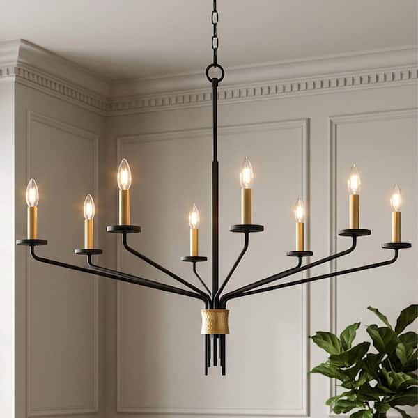 Quoizel Alexander 8-Light Matte Black Chandelier ALEX5040MBK - The