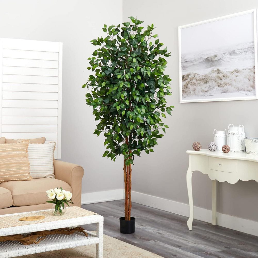 7 ft. Artificial Ficus Tree in Pot for Indoor/Outdoor