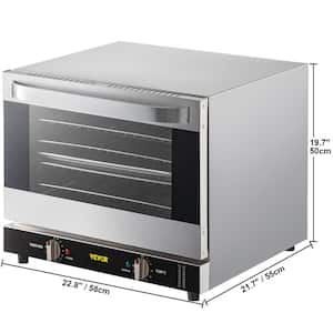 Silver Countertop Oven Commercial Convection Oven 43 Qt Half-Size Conventional 1600 Watt 4-Tier Toaster