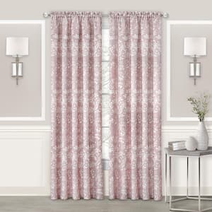 Charlotte 52 in. W x 63 in. L Polyester Light Filtering Window Panel in Blush