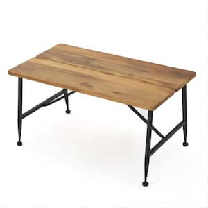 38 in. Industrial Wood + Metal Coffee Table