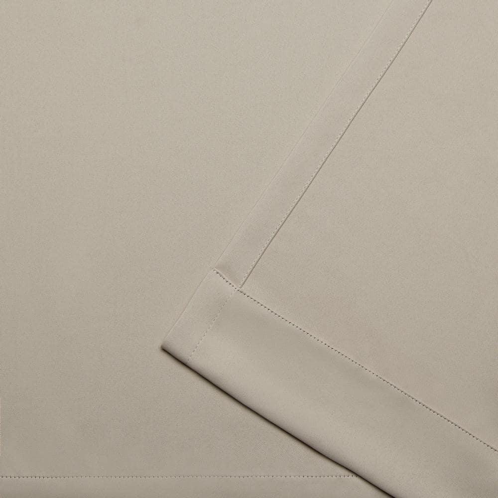 Stone Sateen Twill Blackout Grommet Curtain Panels, 52"x84"