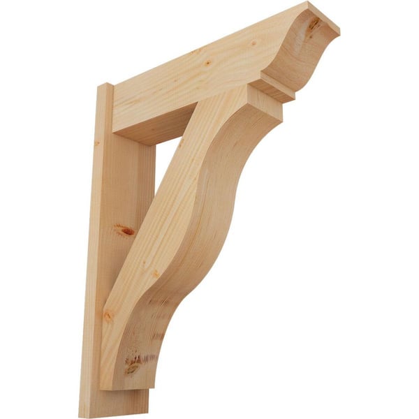 Ekena Millwork 8 in. x 34 in. x 26 in. Fuston Traditional Smooth Douglas Fir Outlooker