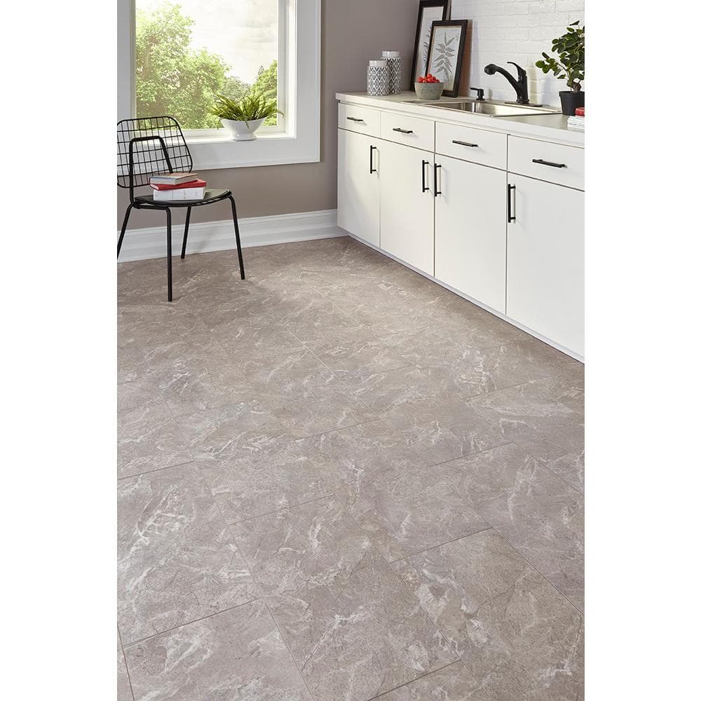Contemporary Medium Shade Beveled 12x24 Vinyl Tile Flooring