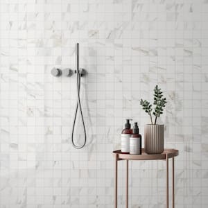 Terius Aurora Gold 11.81 in. x 11.81 in. Matte Marble Look Porcelain Floor and Wall Mosaic Tile (0.96 sq. ft./Each)