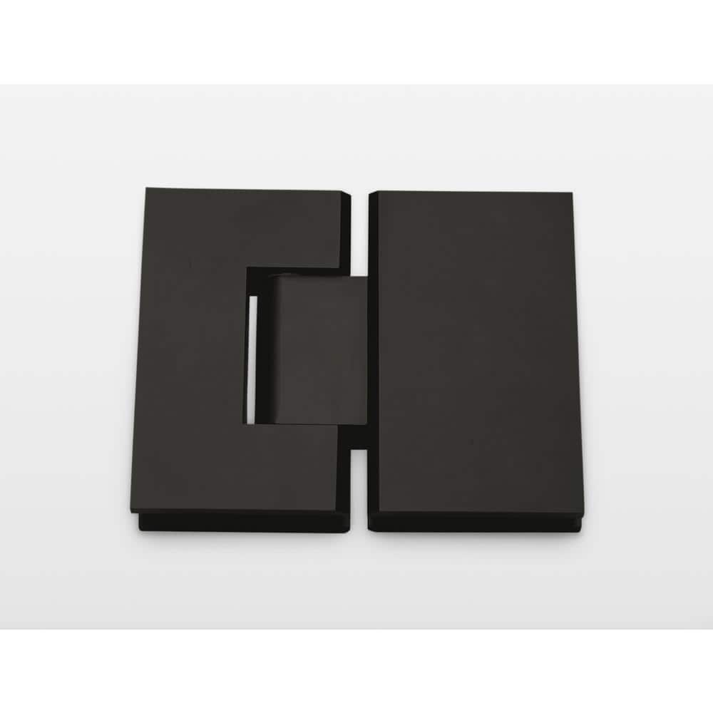 Matte Black Frameless Glass Hinged Shower Enclosure, 78" x 60.5"