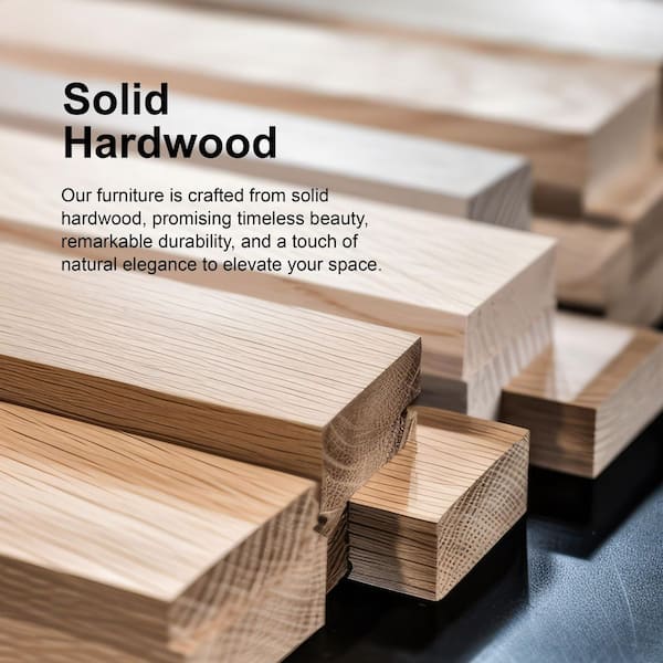 Turok Natural Wood 59 in. Buffet Sideboard with Oval Chrome Knobs and Felt-lined Top Drawer