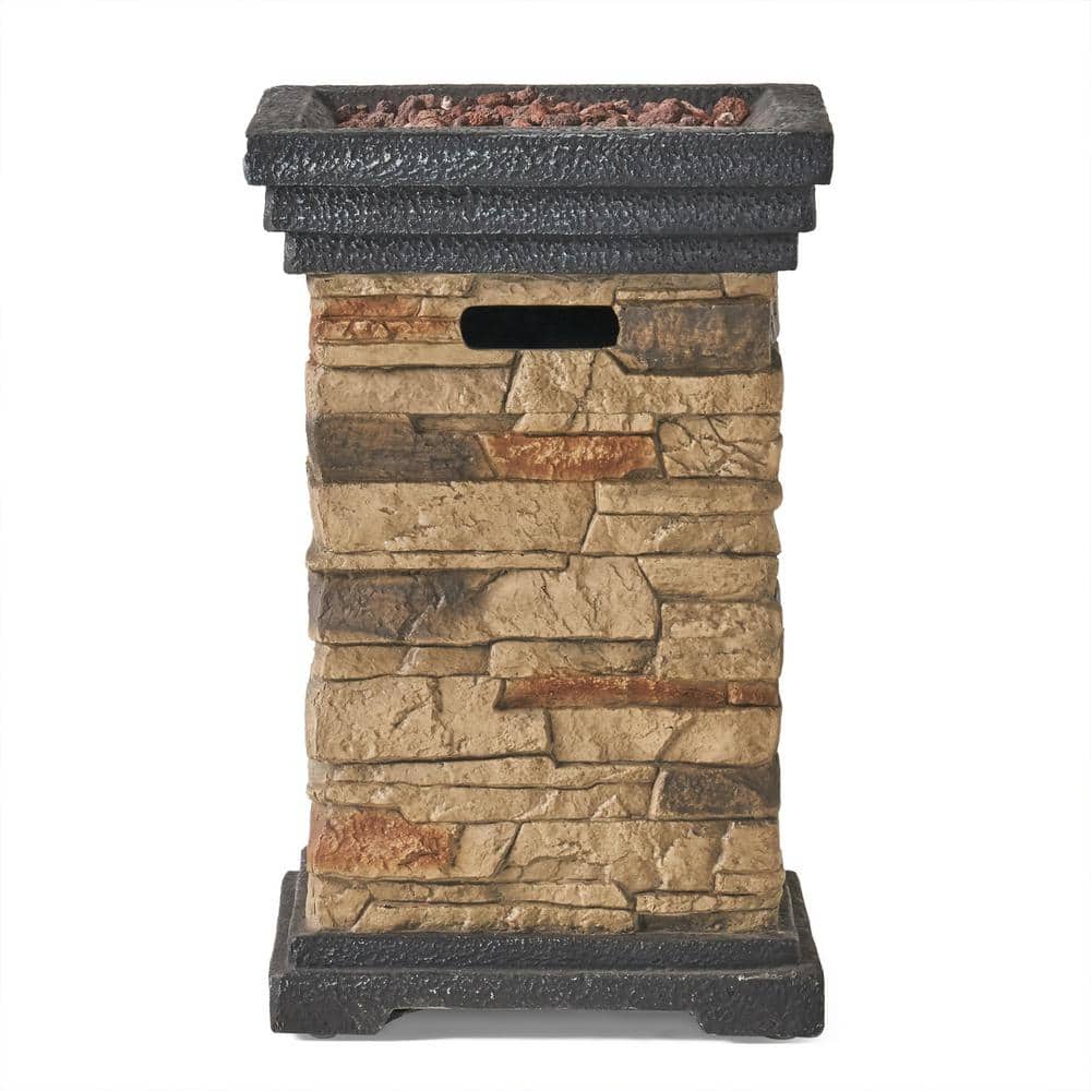 Stone Square Propane Burning Outdoor Fire Pits in Gray 19.5 in. W x 29 in. H price history on PriceWatchPro
