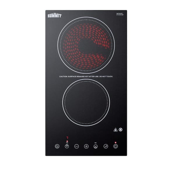 12 in. Radiant Electric Cooktop in Black with 2 Elements including High Power Element