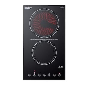 12 in. Radiant Electric Cooktop in Black with 2 Elements including High Power Element, 230-Volt