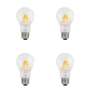 60-Watt Equivalent A19 Dimmable ENERGY STAR Clear Filament Vintage Style LED Light Bulb Bright White (4-Pack)