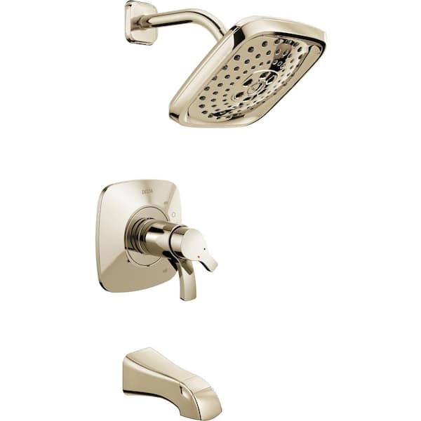 Delta Tesla H2Okinetic Single-Handle Tub and Shower Faucet Trim Kit in Polished Nickel (Valve Not Included)