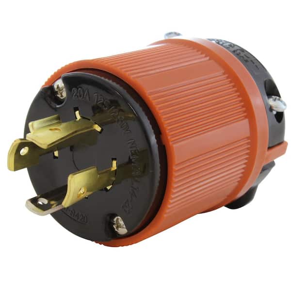 AC WORKS AC Connectors NEMA L14-20P 20 Amp 125/250-Volt 4-Prong Assembly Locking Male Plug