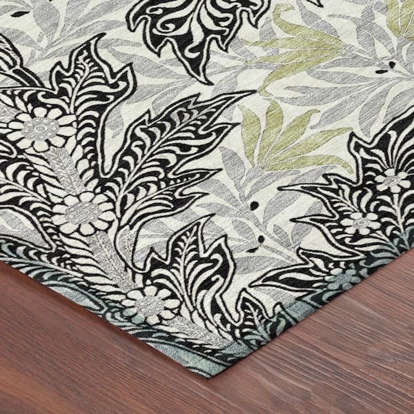 Chantille Machine Washable Indoor/Outdoor Abstract ACN2753 Black 3 ft. x 4 ft. Area Rug