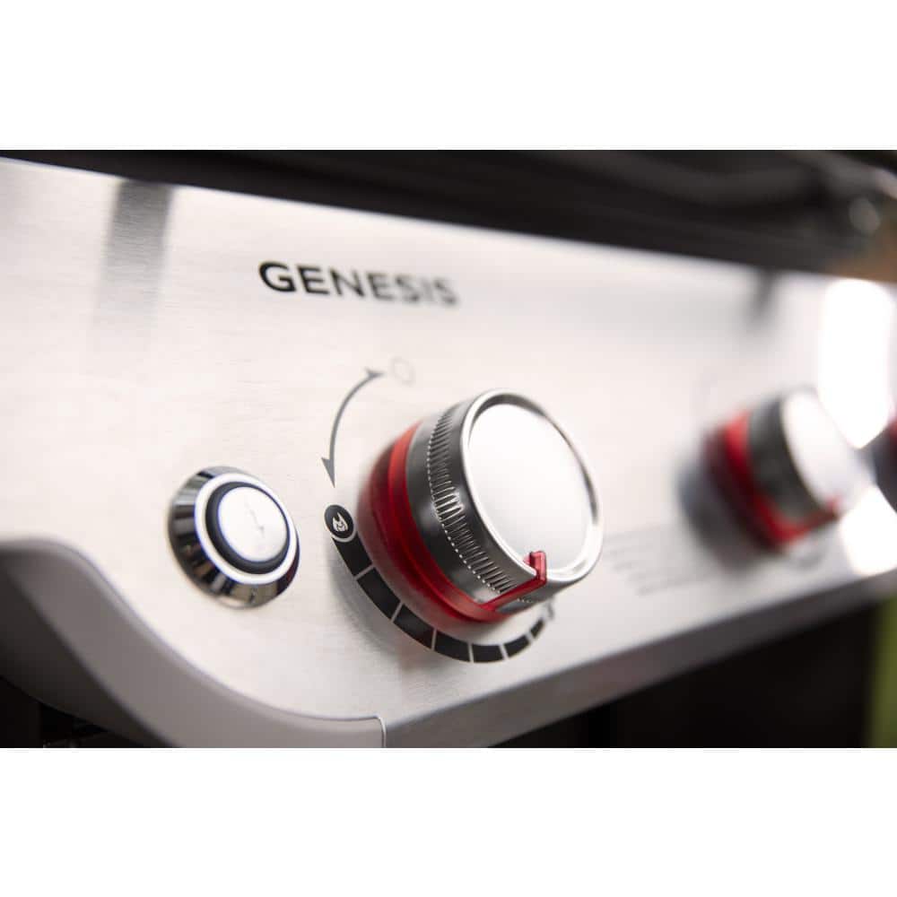 Genesis E-315 Black Liquid Propane Gas Grill with Side Tables