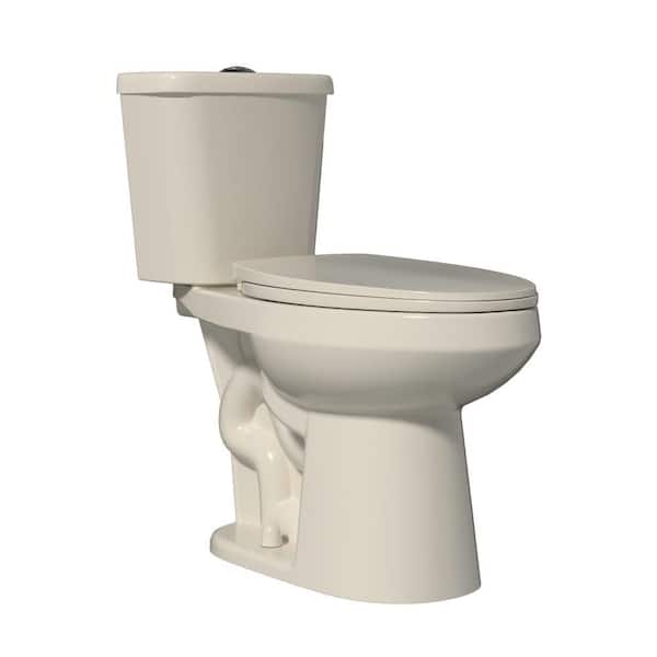 17 in. Toilet ADA Chair Height Two-Piece Toilet 1.1/1.6 GPF Dual Flush Elongated Toilet in Bone with Soft-Close Seat