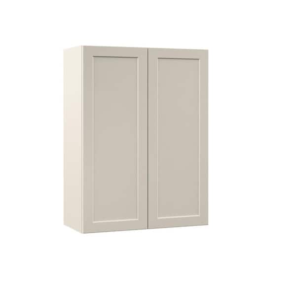 Hampton Bay Designer Series Melvern 27 in. W 12 in. D 36 in. H Assembled Shaker Wall Kitchen Cabinet in Cloud