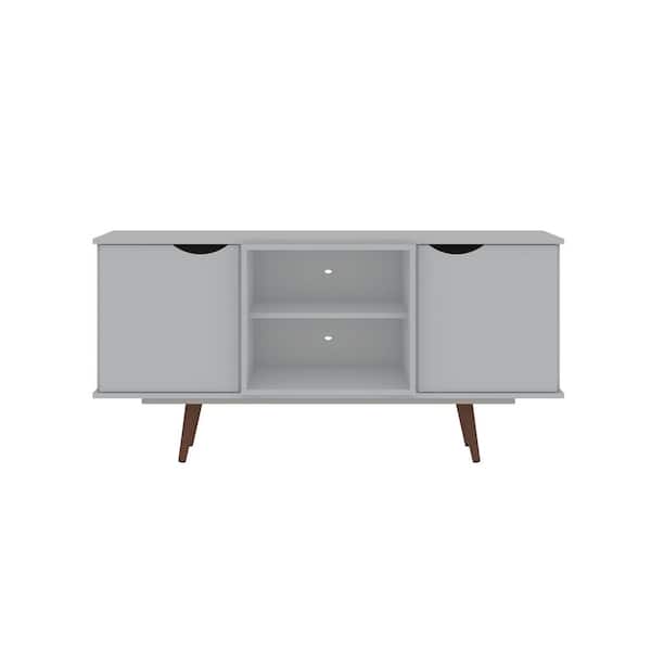 Manhattan Comfort Hampton 53.54 in. White TV Stand Fits TV's up to 46 in. with Cable Management