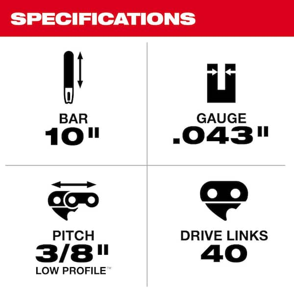 Milwaukee 10 outlet pole saw chain