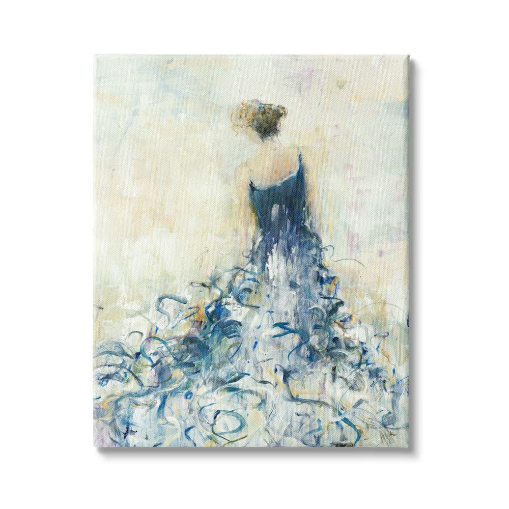 Stupell Industries Women's Abstract Fashion Dress Fluid Blue Curves by Lisa  Ridgers Unframed Print Abstract Wall Art 36 in. x 48 in. ai-378_cn_36x48 -  