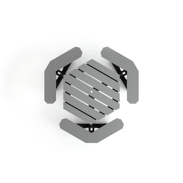 Frog Furnishings Hex Table - Gray PB 6HEXGRA - The Home Depot