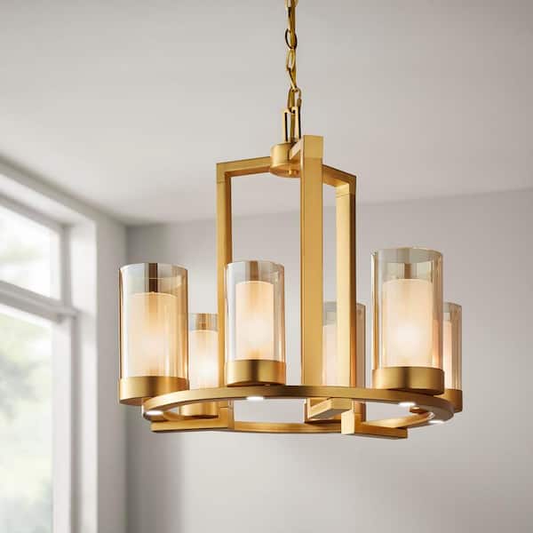 Home Decorators Collection Samantha 60-Watt 6-Light LED Brass 